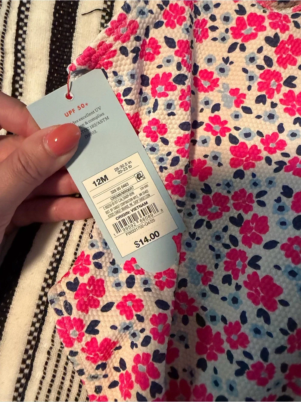 Gymboree Pink and Navy Floral One-Piece Bodysuit